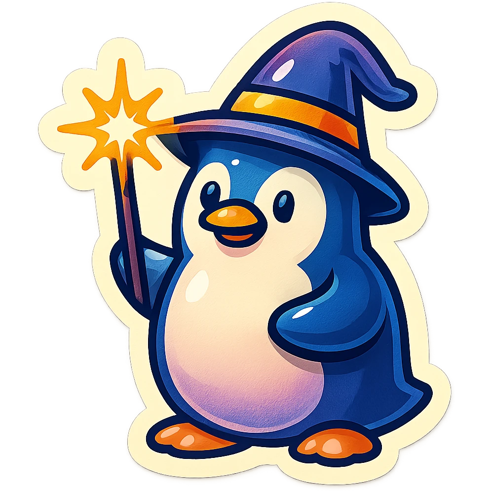 Penguin Wizard emoji