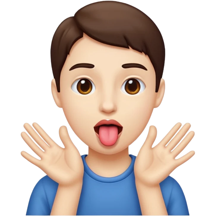Tongue out with hands to the sides emoji