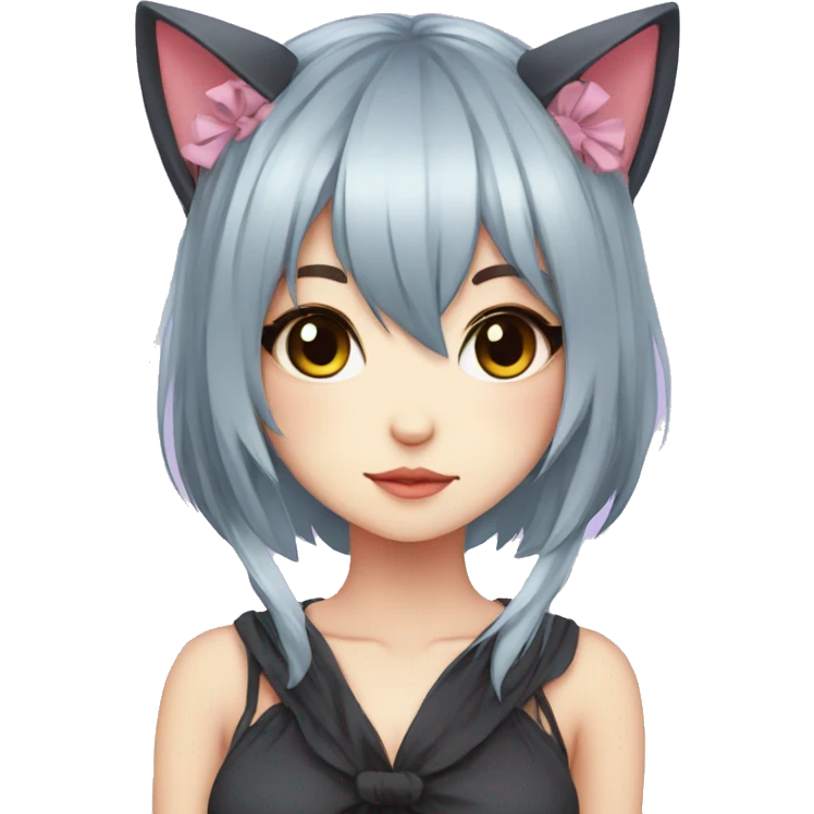 Edgy Kawaii Cute Cool Beautiful Elegant Pretty Anime Catgirl emoji