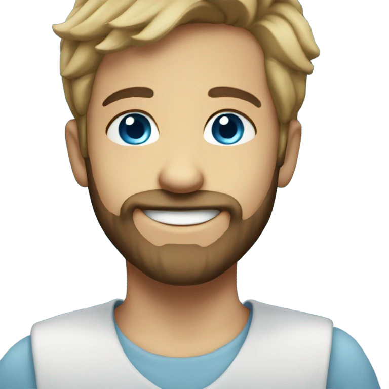 Blue eyed smiling boy with beard emoji