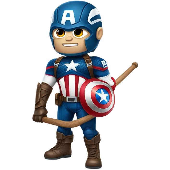 Captain America playing lacrosse emoji