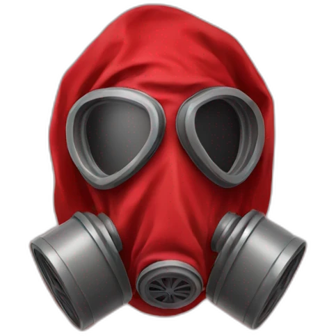 gas mask red cloth emoji