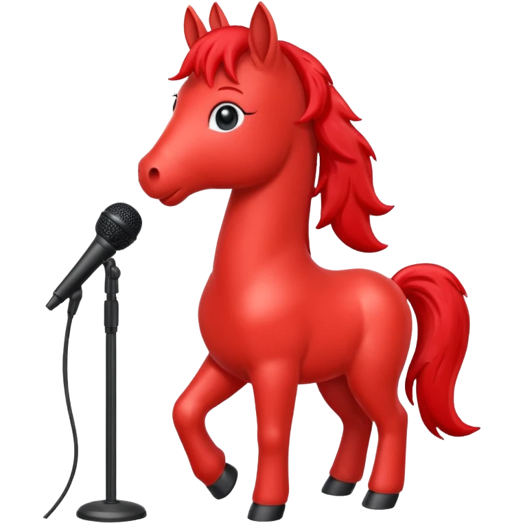 red pony with microphone emoji