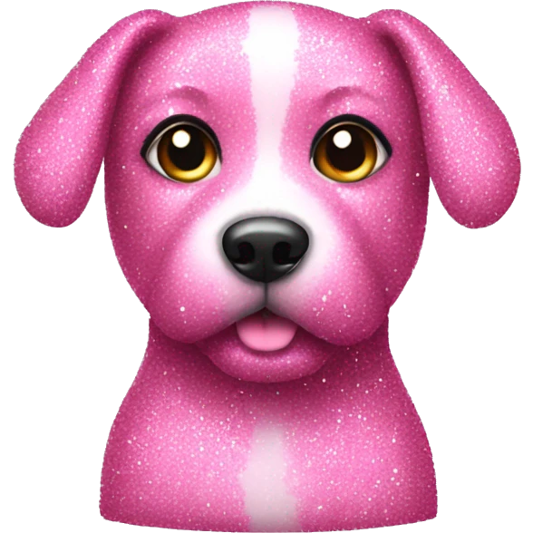 Pink glitter dog emoji
