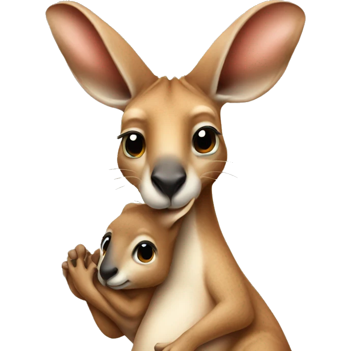 kangaroo with baby in its pouch emoji