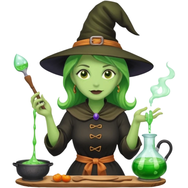 green witch cooking potion emoji