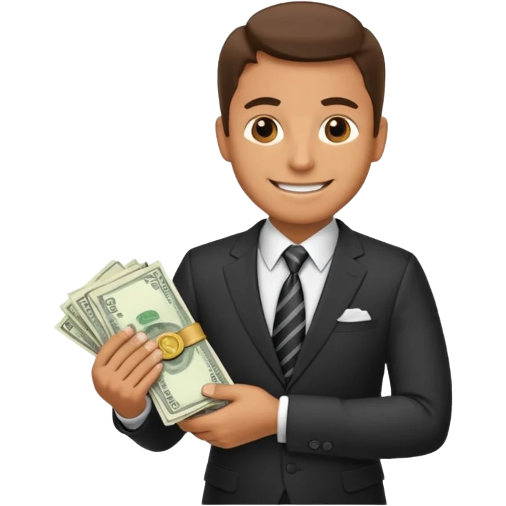 public official/politician/bureaucrat holding money emoji