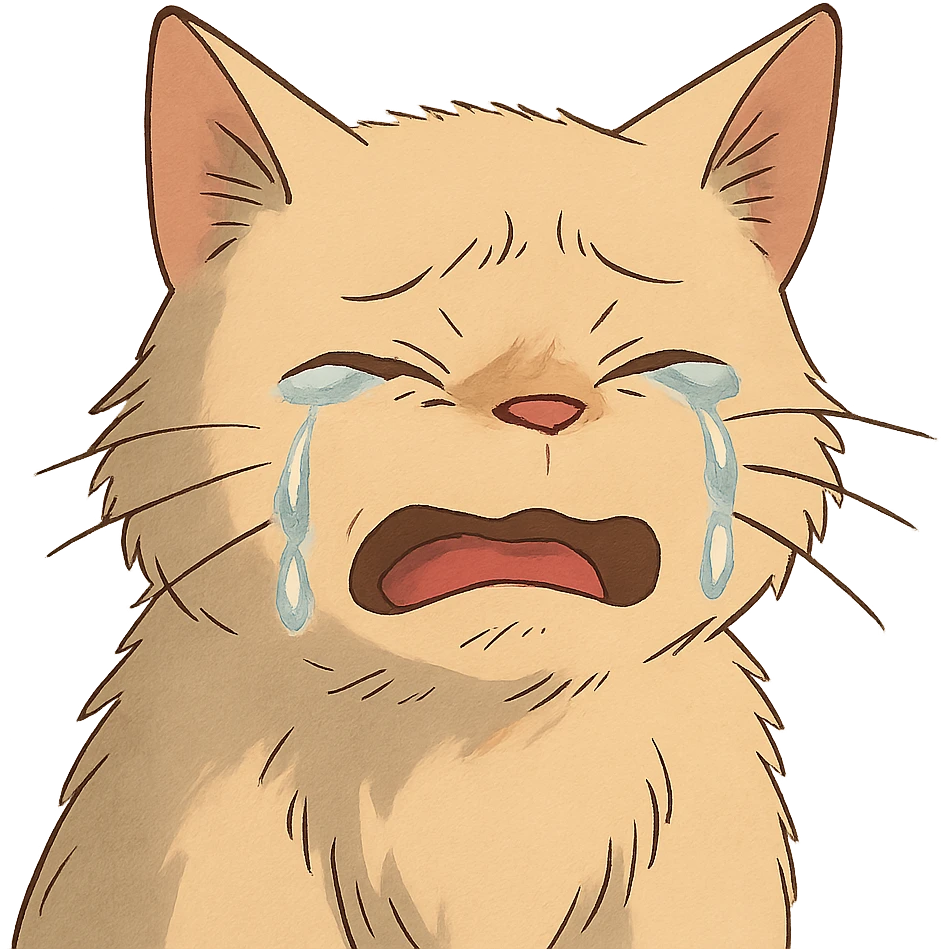 ghibli style crying cat emoji