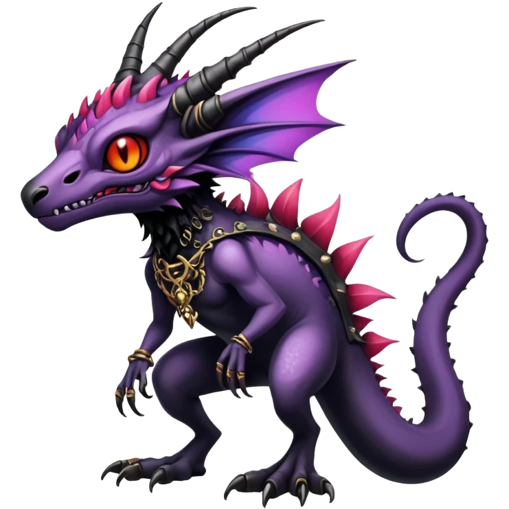 Gothic badass cool complex exotic colorful aesthetic-scenery-Fakémon-creature (full body) emoji