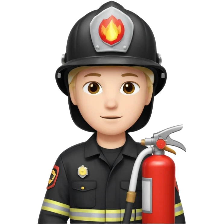 Firefighter with white color helmet with fire extinguisher emoji
