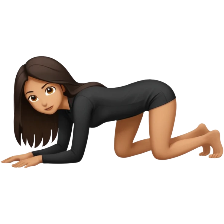 A woman on all fours, crawling. emoji