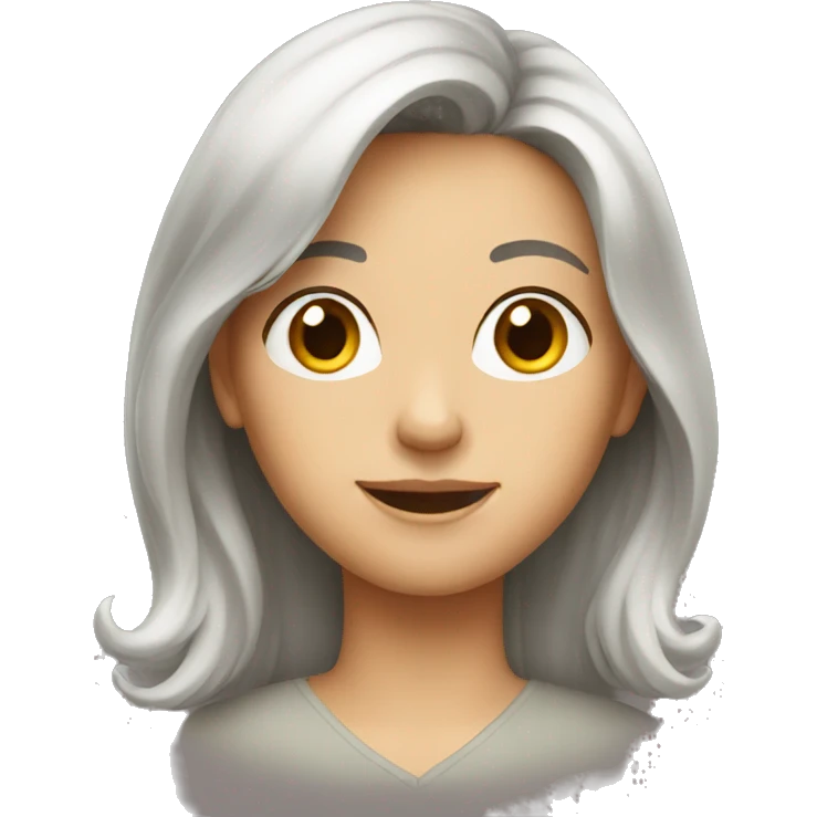a playful middle-haired woman emoji