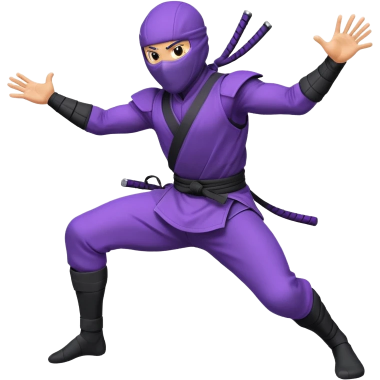 purple ninja in a dynamic pose emoji