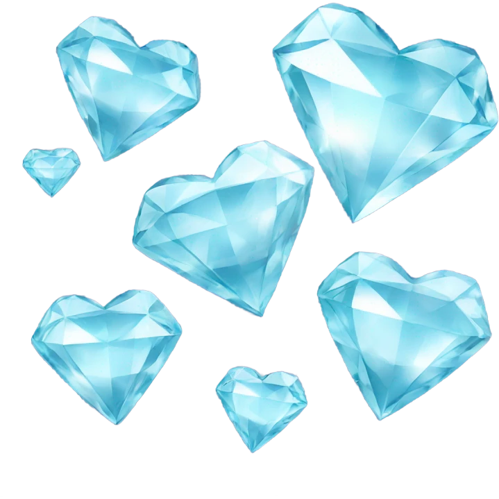 Diamonds shiny with hearts emoji