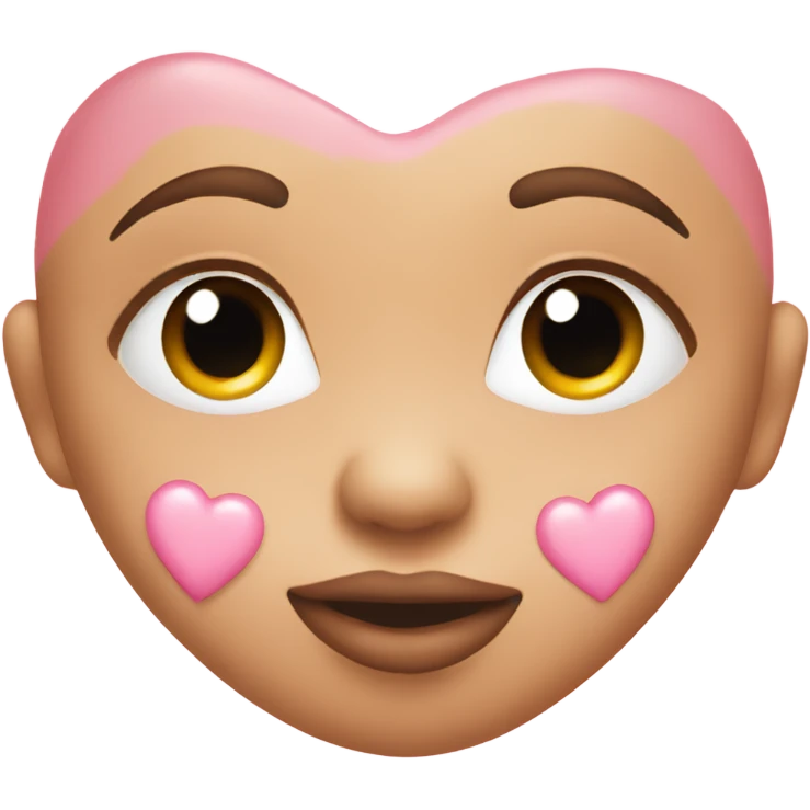 baby pink heart with kiss marks around it emoji