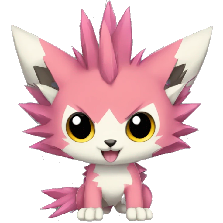 cute cool edgy sharp punk Digimon-Fakemon-animal full body emoji