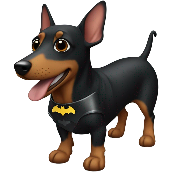 Sausage dog with a batman suit emoji