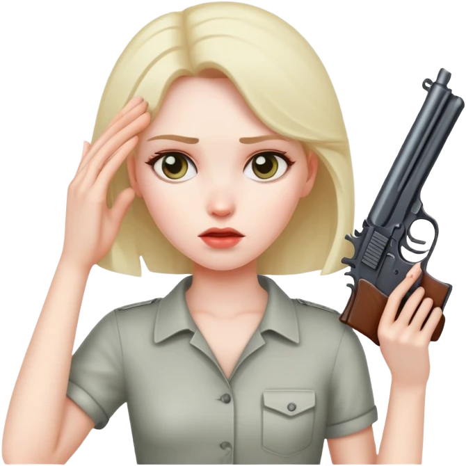 Girl putting gun to head emoji