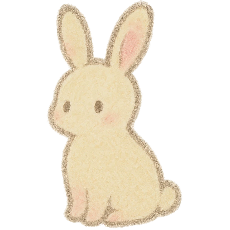 tiny pastel bunny silhouette, Japanese hand-drawn kawaii, full object emoji