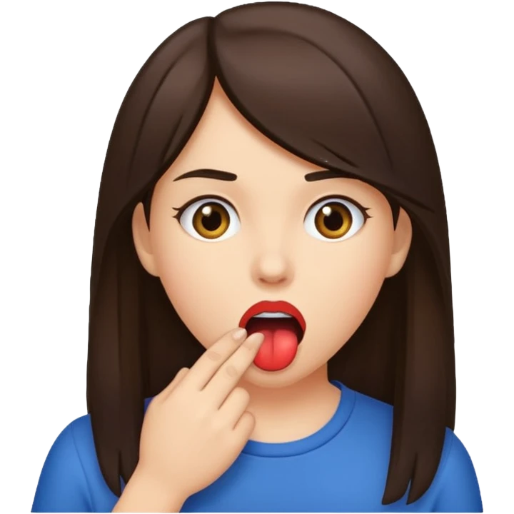 A brunette girl sucks a dick with her mouth. emoji