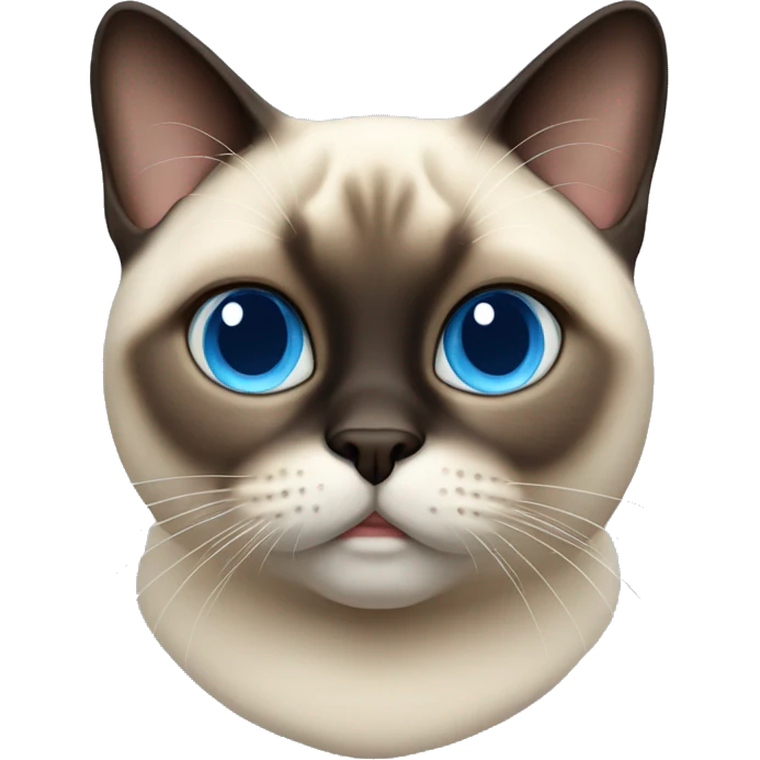 Fat Siamese cat blue eyes emoji