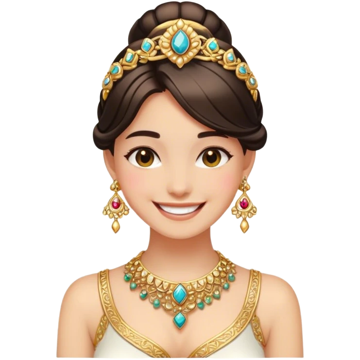 smiling girl with jewelry indoors emoji
