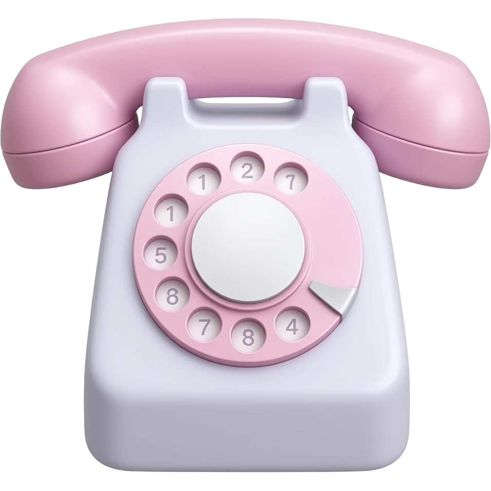 pastel hotline phone, with soft shadows, gentle sparkle, clean girl vibes emoji