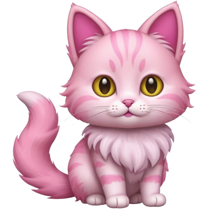 Cat with Fluffy Tails pink emoji