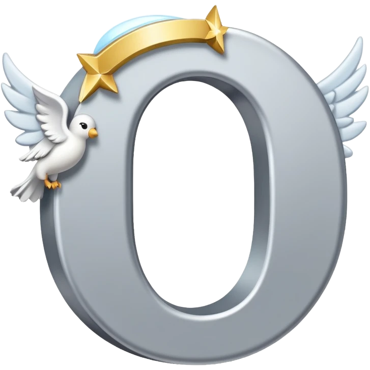 Gray letter C with an angelic halo floating above it, representing Grace/Gracie/graycee emoji