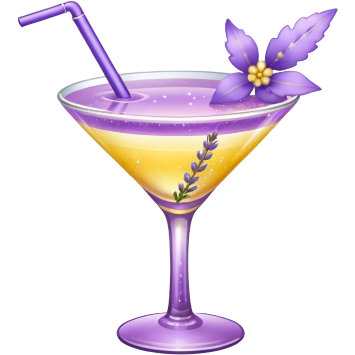 Lavender Yellow Gradient Glitter Cocktail Lavender Flower emoji