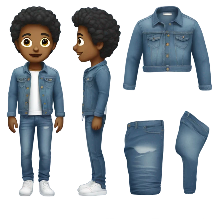 stylish boy in denim outfit emoji