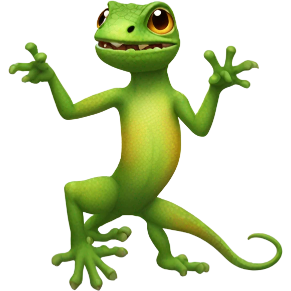 a lizard sticking up the middle finger emoji