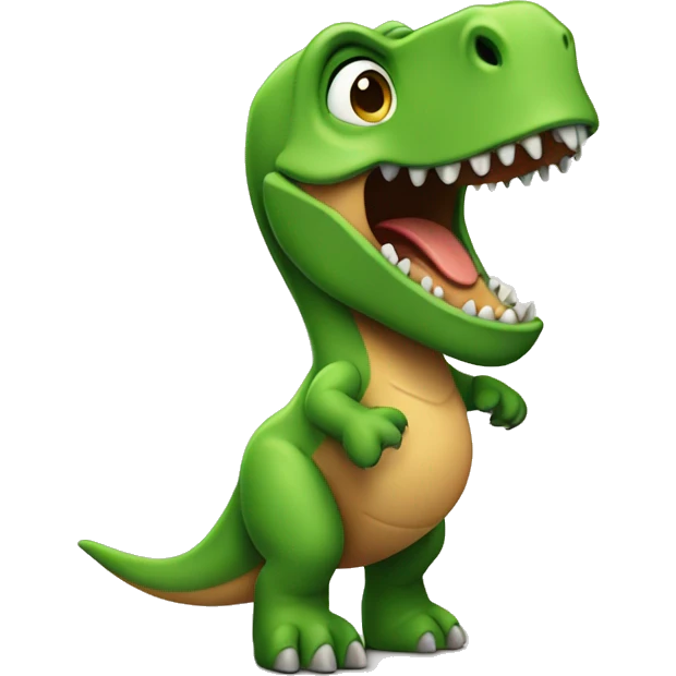 Un dinosaurio sorteando emoji