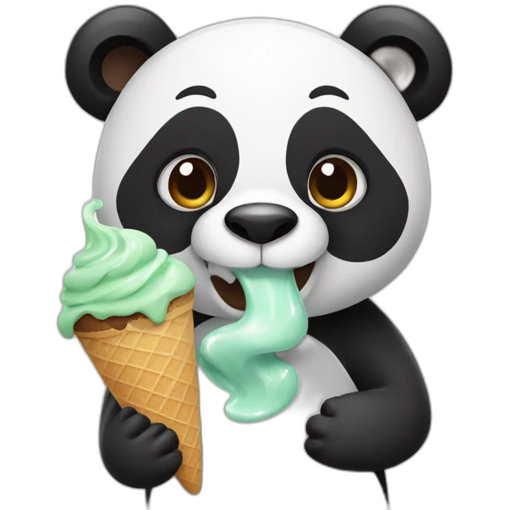 Panda eating ice cream emoji