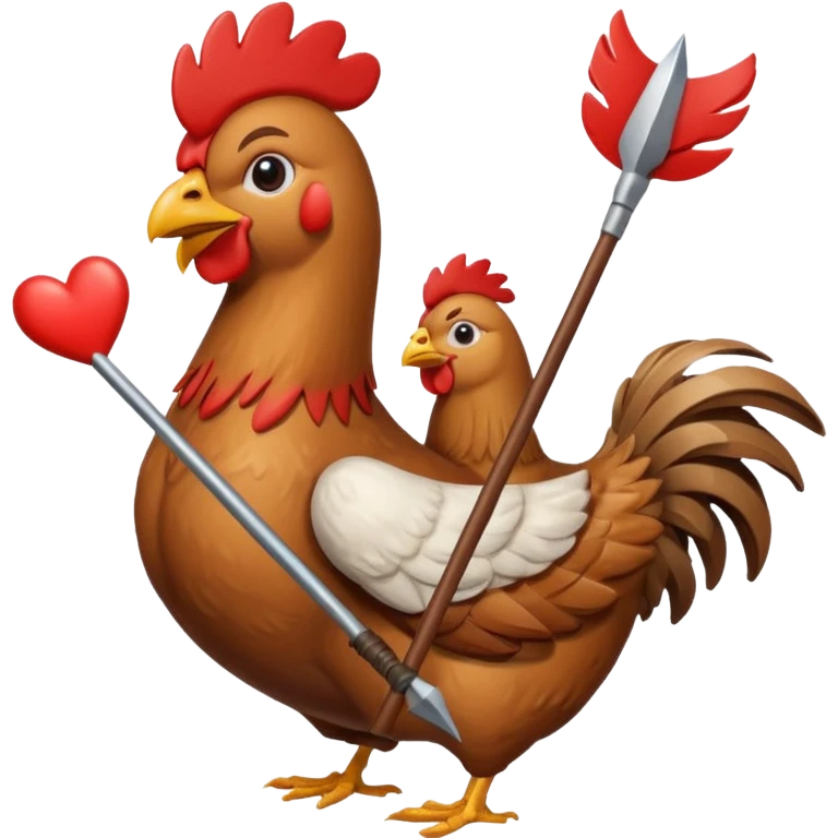 Heart arrow with chicken jockey emoji