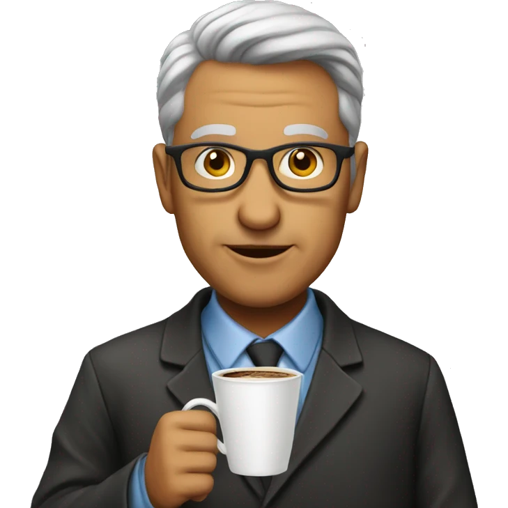 professor with coffee emoji