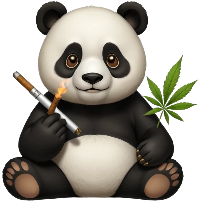 panda smoking weed joint emoji
