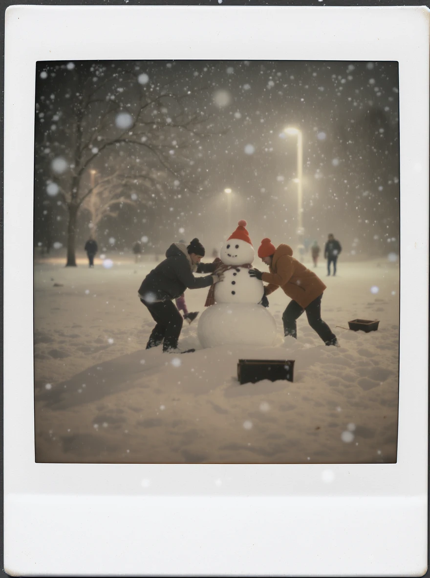 people making a snowman emoji