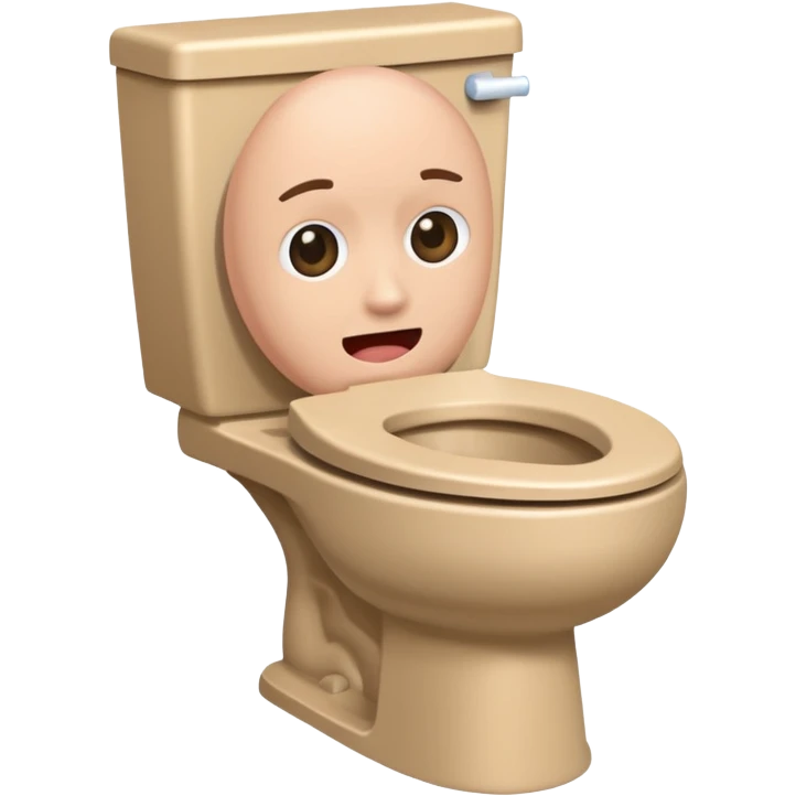 Skibidi toilet with head coming out the toilet bowl emoji