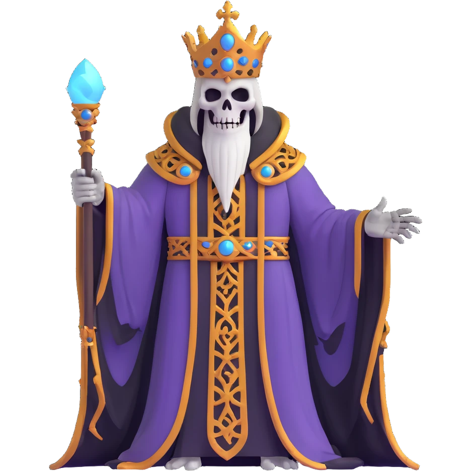 dark undead lich overlord commanding skeletal servants emoji