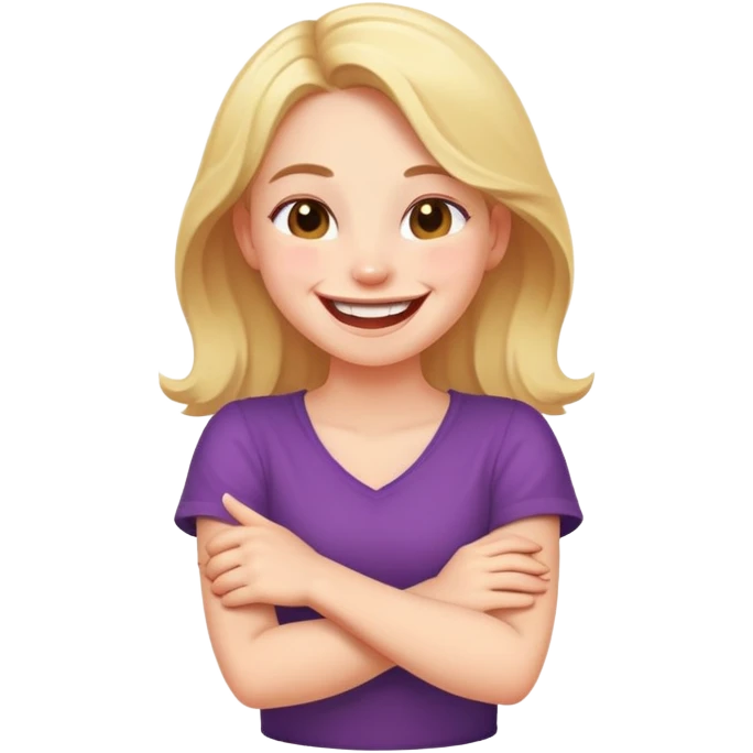 Girl with arms crossed laughing  emoji