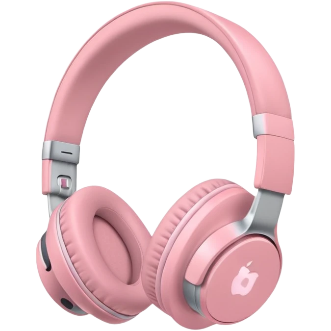 Casque bluetooth Apple rose pastel emoji