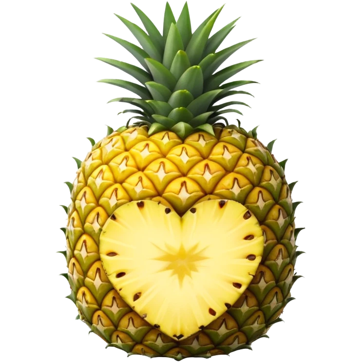 Heart shaped pineapple emoji
