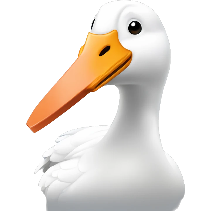 white goose holding a knife in its beak emoji
