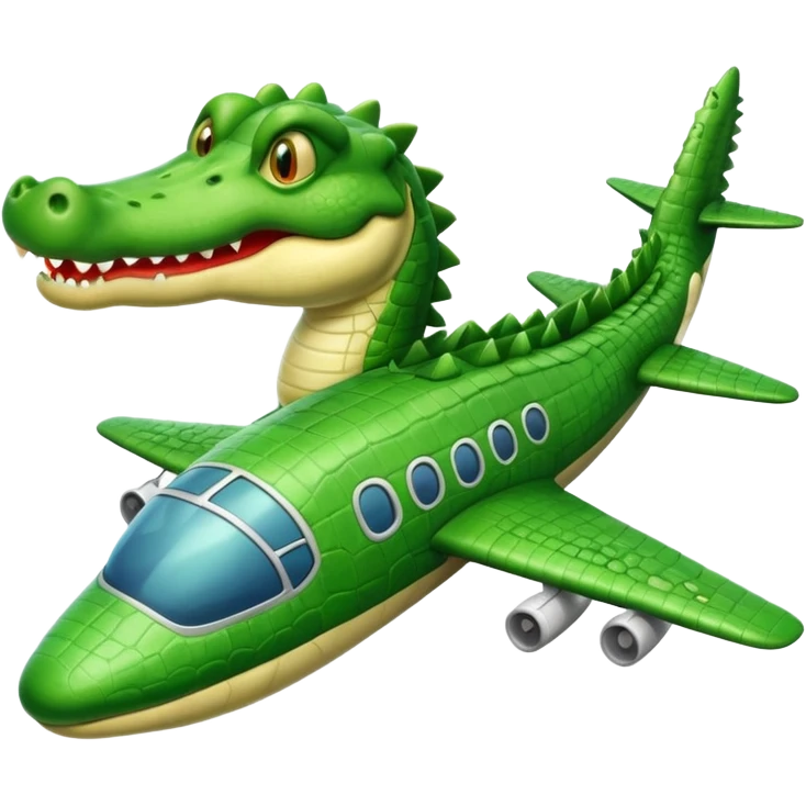 Hazme un cocodrils com cara en un avions emoji