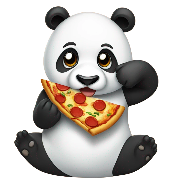 panda eating pizza emoji