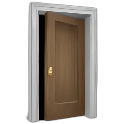one open door wood color gray style perpective emoji