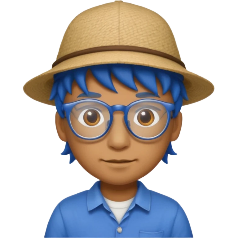 glasses blue dragon with shirt and hat emoji