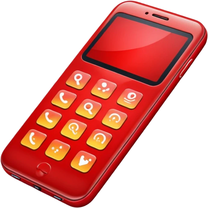 red cell phone emoji
