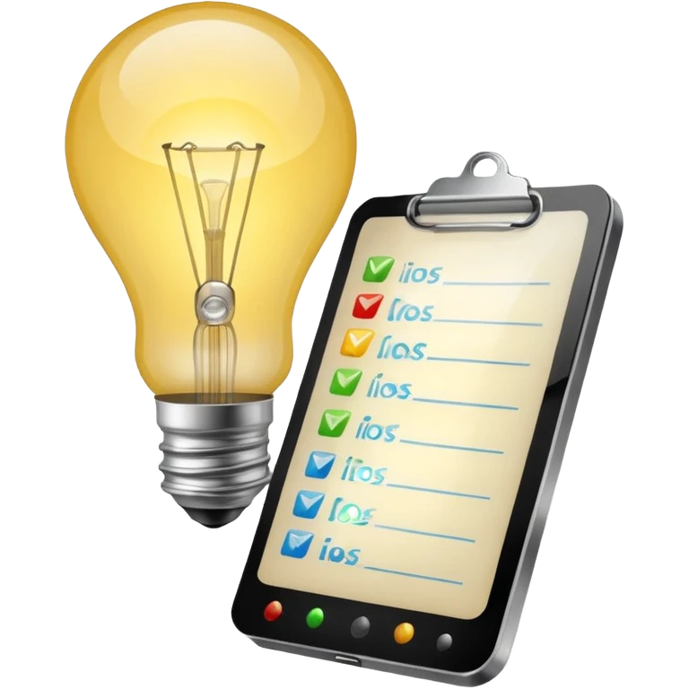 light bulb with a checklist emoji